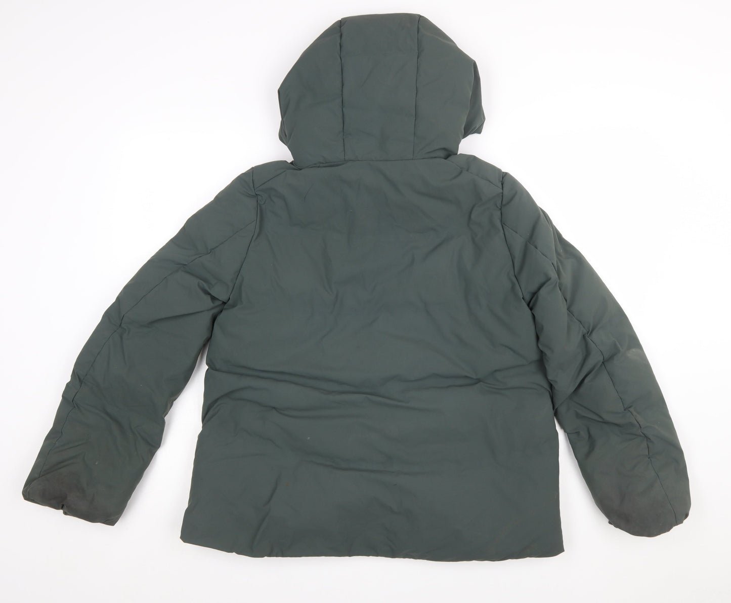 Uniqlo Women Green S Lightweight Down Puffer Jacket Hooded Windproof