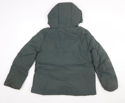 Uniqlo Women Green S Lightweight Down Puffer Jacket Hooded Windproof