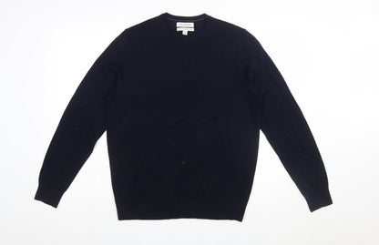 Marks and Spencer Mens Blue Merino Wool Crew Neck Jumper M