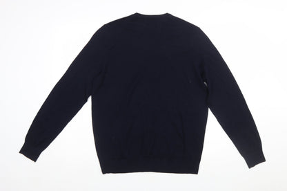 Marks and Spencer Mens Blue Merino Wool Crew Neck Jumper M