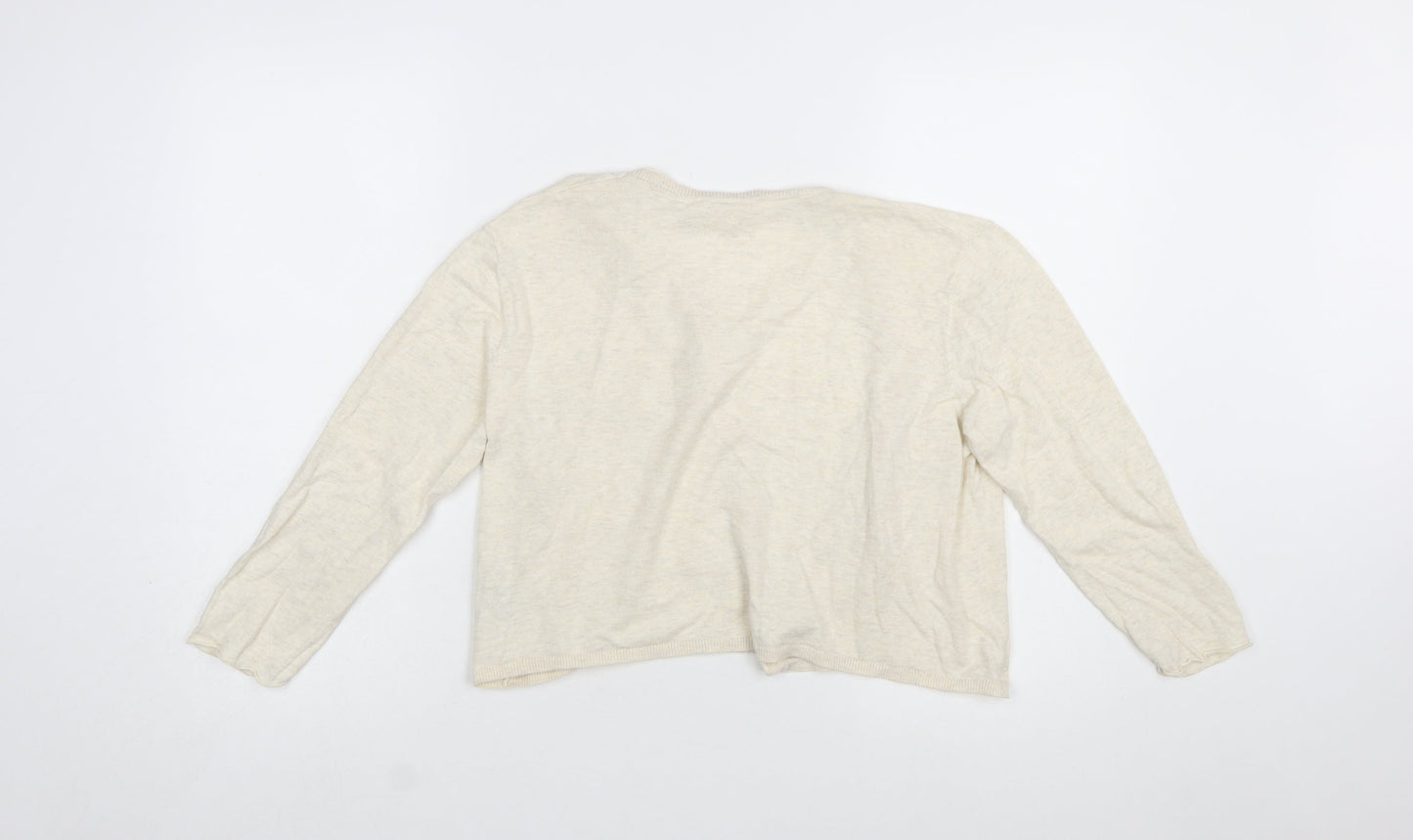 Seasalt Cornwall Women Beige Organic Cotton Cardigan UK 14