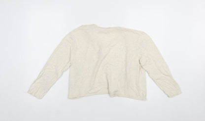 Seasalt Cornwall Women Beige Organic Cotton Cardigan UK 14
