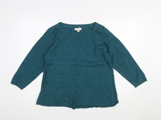 Monsoon Women's Green Wool Blend Crew Neck Jumper M