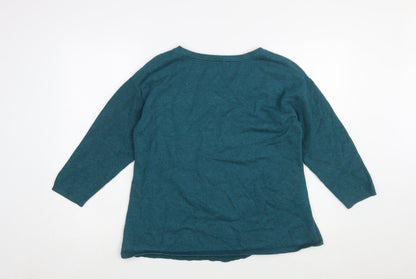 Monsoon Women's Green Wool Blend Crew Neck Jumper M
