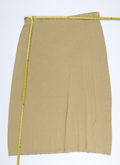 DIALOGUE Womens Beige 3XL Midi Pencil Skirt Stretch Knit