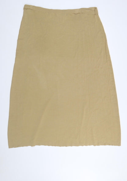 DIALOGUE Womens Beige 3XL Midi Pencil Skirt Stretch Knit
