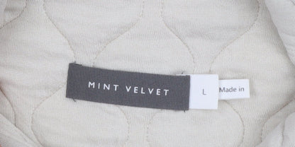 Mint Velvet Women's Beige Quilted Bomber Jacket Size L