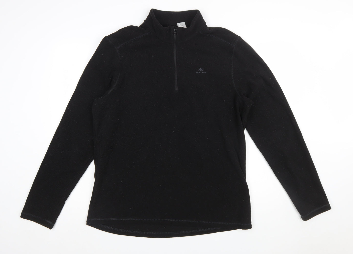 Quechua Men's Black XL Fleece 1/4 Zip Pullover Sweatshirt