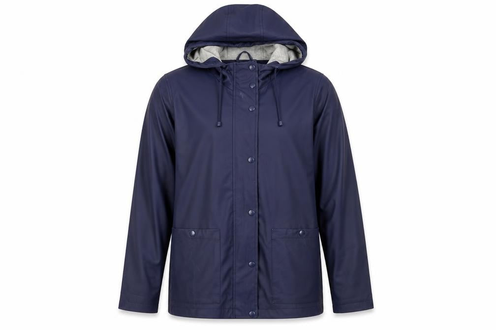 Firetrap Women's Blue Waterproof Hooded Rain Coat Jacket UK 8