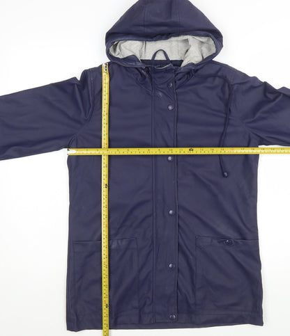 Firetrap Women's Blue Waterproof Hooded Rain Coat Jacket UK 8