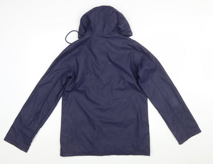 Firetrap Women's Blue Waterproof Hooded Rain Coat Jacket UK 8