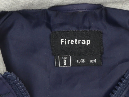 Firetrap Women's Blue Waterproof Hooded Rain Coat Jacket UK 8