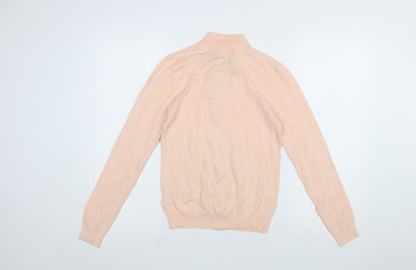 Brave Soul Women's Beige Full Zip Mock Neck Jumper S