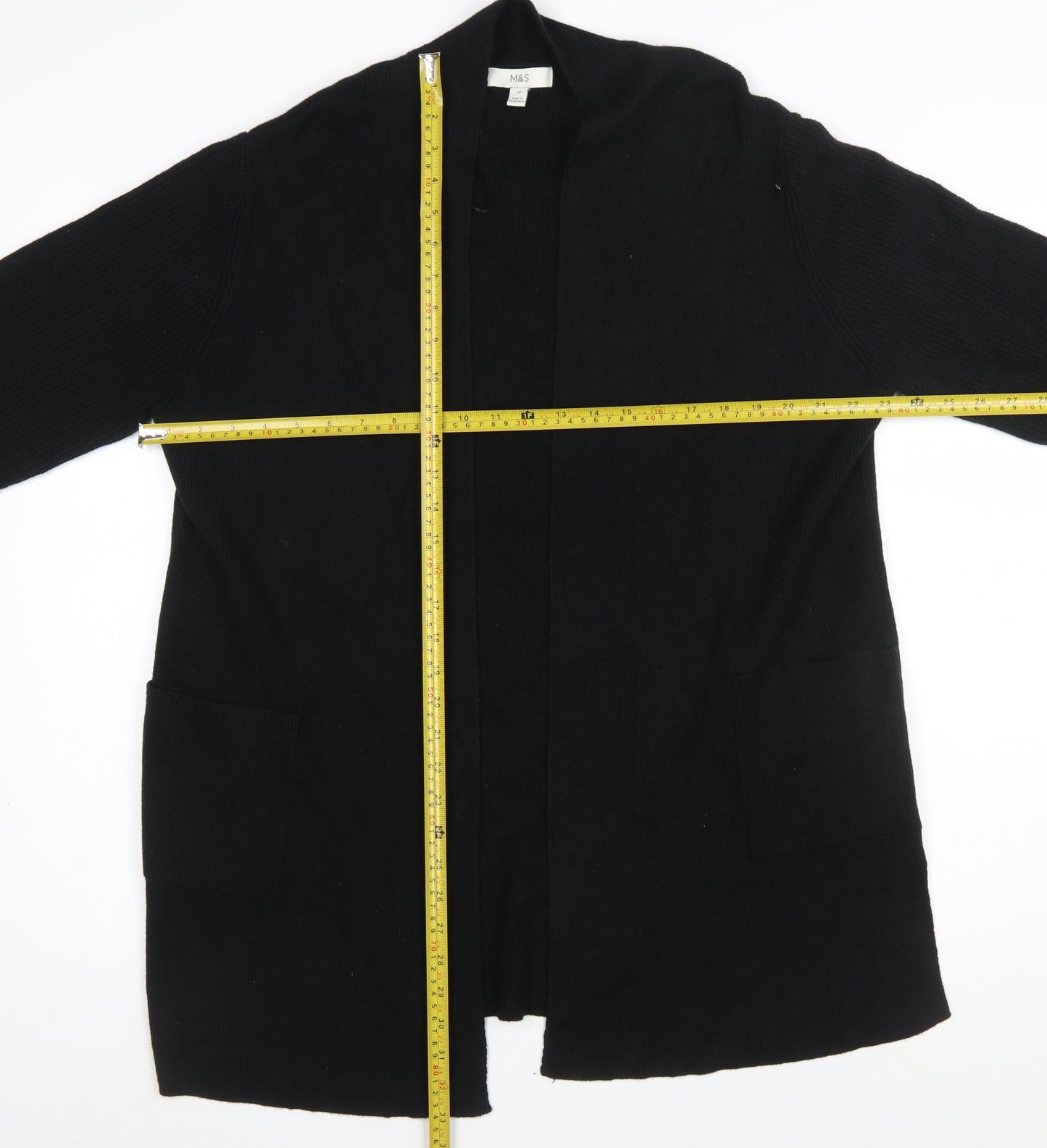 Marks and Spencer Women's Black Size 18 Open Front Cardigan