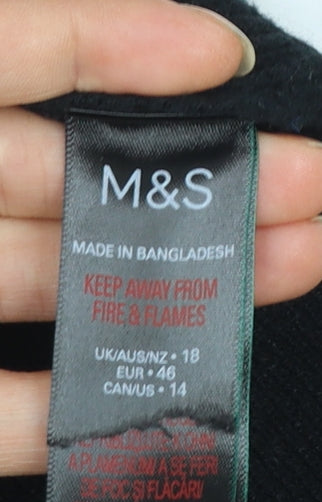 Marks and Spencer Women's Black Size 18 Open Front Cardigan