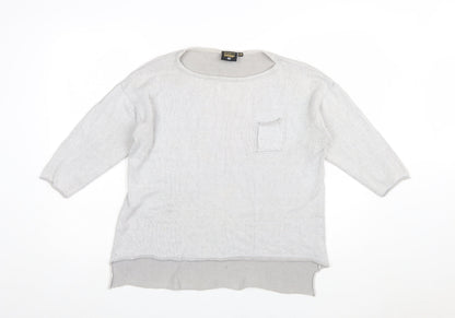 Golddigga Women Grey Knit Pullover Jumper Size 16 Classic Style