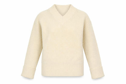 John Lewis ANYDAY Women Ivory Knit V-Neck Pullover Jumper XS