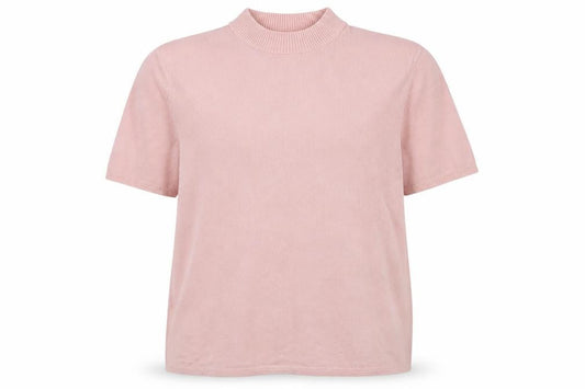 Julipa Women Pink Mock Neck Short Sleeve Pullover Jumper Size 20