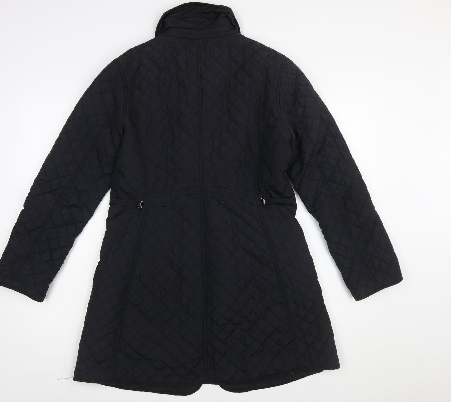 Hobbs Women’s Black Quilted Mid-Length Coat Size 10