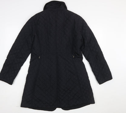 Hobbs Women’s Black Quilted Mid-Length Coat Size 10
