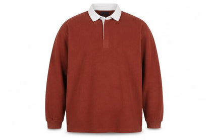 Cotton Traders Men's Brown 4XL Fleece Henley Sweatshirt