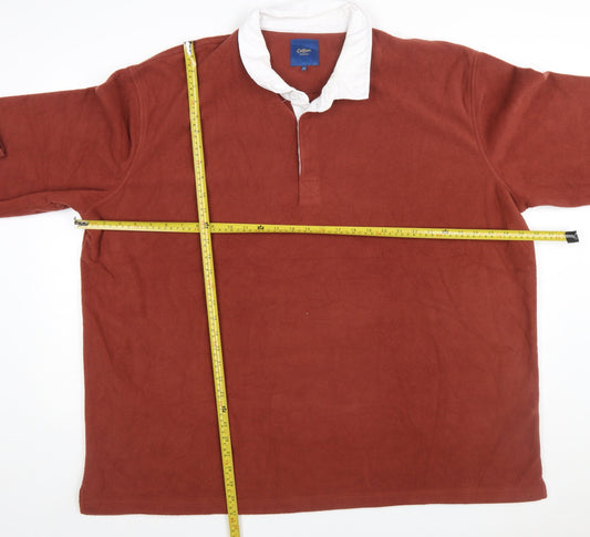Cotton Traders Men's Brown 4XL Fleece Henley Sweatshirt