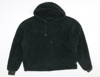 Urban Outfitters Women Dark Green Pullover Hoodie Size L Fleece Polyester