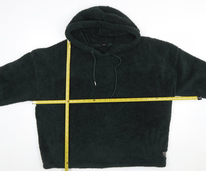 Urban Outfitters Women Dark Green Pullover Hoodie Size L Fleece Polyester