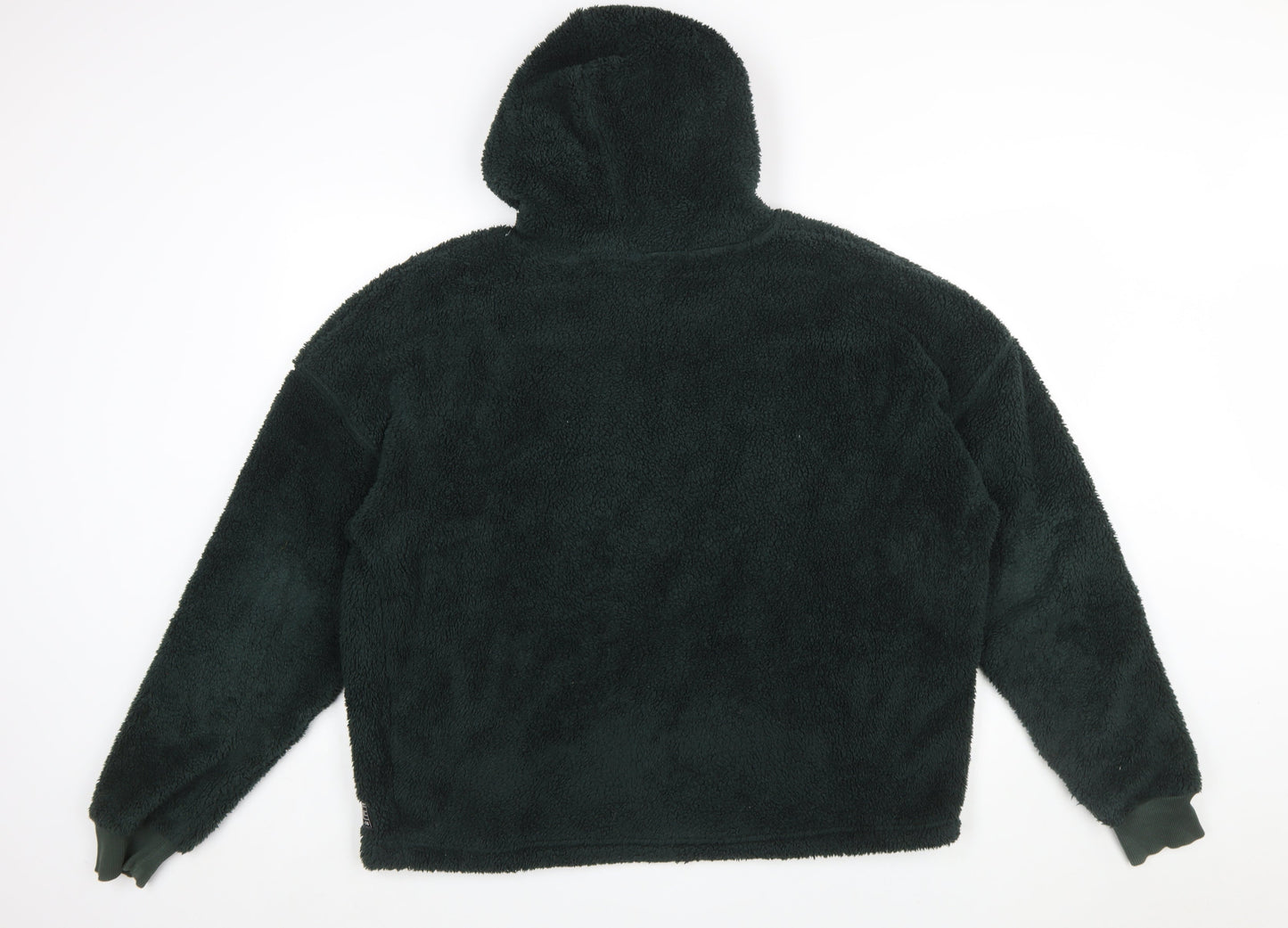 Urban Outfitters Women Dark Green Pullover Hoodie Size L Fleece Polyester