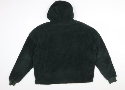 Urban Outfitters Women Dark Green Pullover Hoodie Size L Fleece Polyester