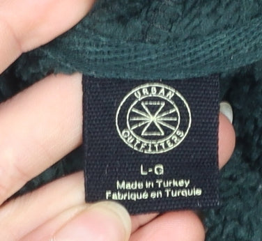 Urban Outfitters Women Dark Green Pullover Hoodie Size L Fleece Polyester