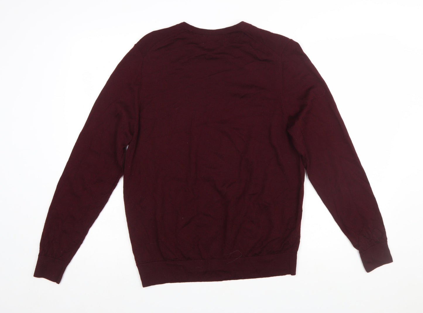 Marks and Spencer Men’s Red Merino Wool Crew Neck Jumper Size L