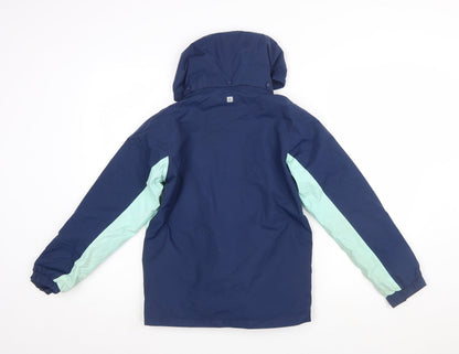 Mountain Warehouse Girls Blue Waterproof Hooded Parka Coat 11-12 Years