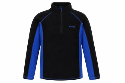 Mountain Warehouse Boys Black Blue Fleece 1/2 Zip Pullover Sweatshirt 13 Years