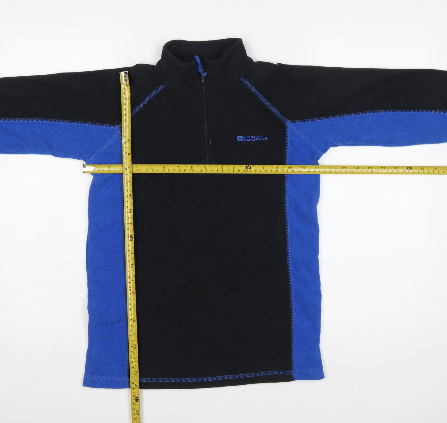 Mountain Warehouse Boys Black Blue Fleece 1/2 Zip Pullover Sweatshirt 13 Years