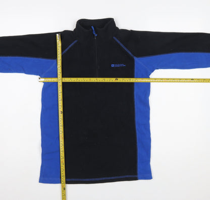 Mountain Warehouse Boys Black Blue Fleece 1/2 Zip Pullover Sweatshirt 13 Years