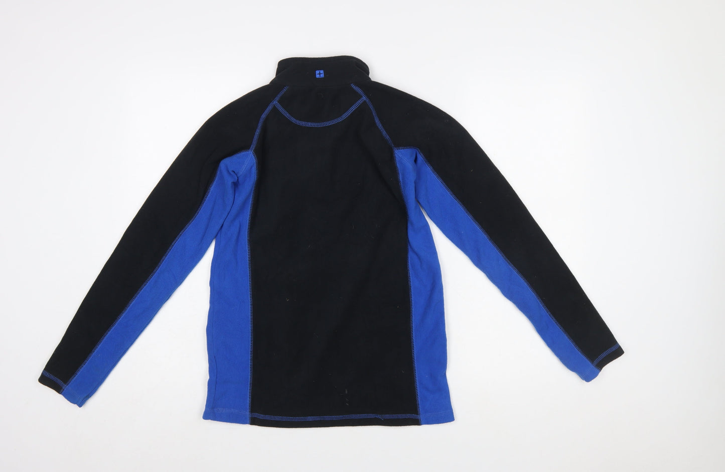 Mountain Warehouse Boys Black Blue Fleece 1/2 Zip Pullover Sweatshirt 13 Years