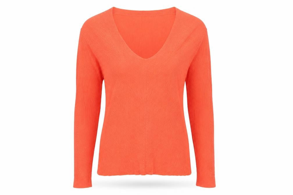 John Lewis Women’s Orange Cotton V-Neck Long Sleeve Jumper Size 10