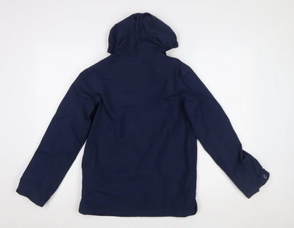 Regatta Boys Blue Hooded Rain Coat Jacket 11-12 Years Polyester