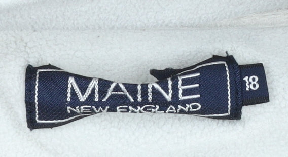 Maine New England Womens Blue Fleece Zip Jacket Size 18