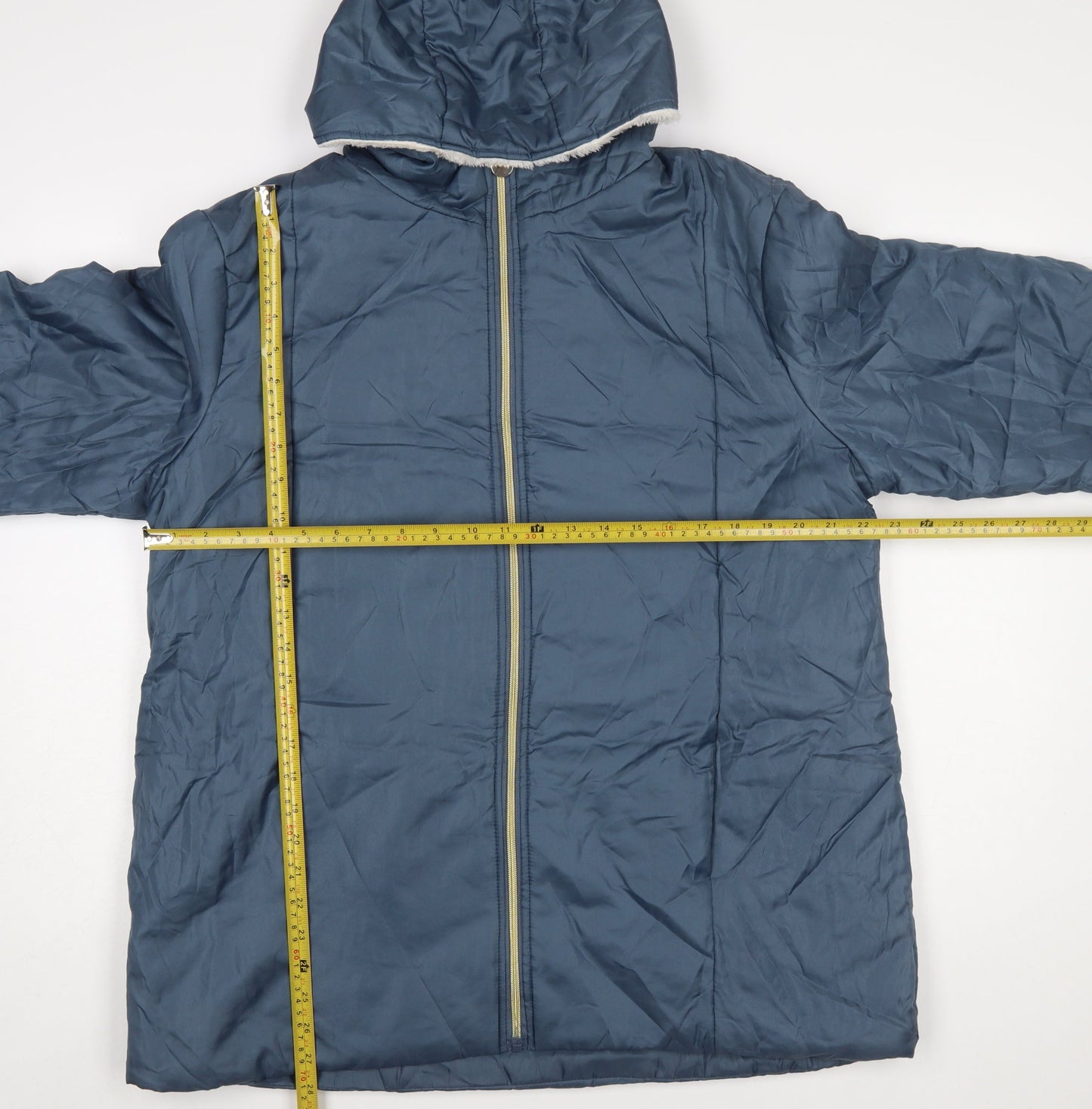Nathalie Andersen Women's Blue Hooded Puffer Jacket Size M