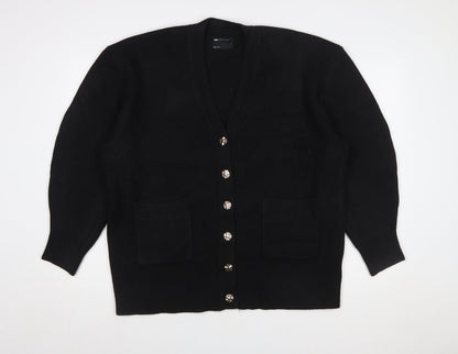ASOS DESIGN Women's Black V-Neck Button Cardigan Size S