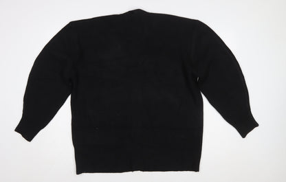 ASOS DESIGN Women's Black V-Neck Button Cardigan Size S