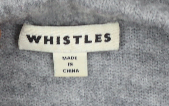 Whistles Women’s Grey Mock Neck Wool Blend Pullover Jumper M