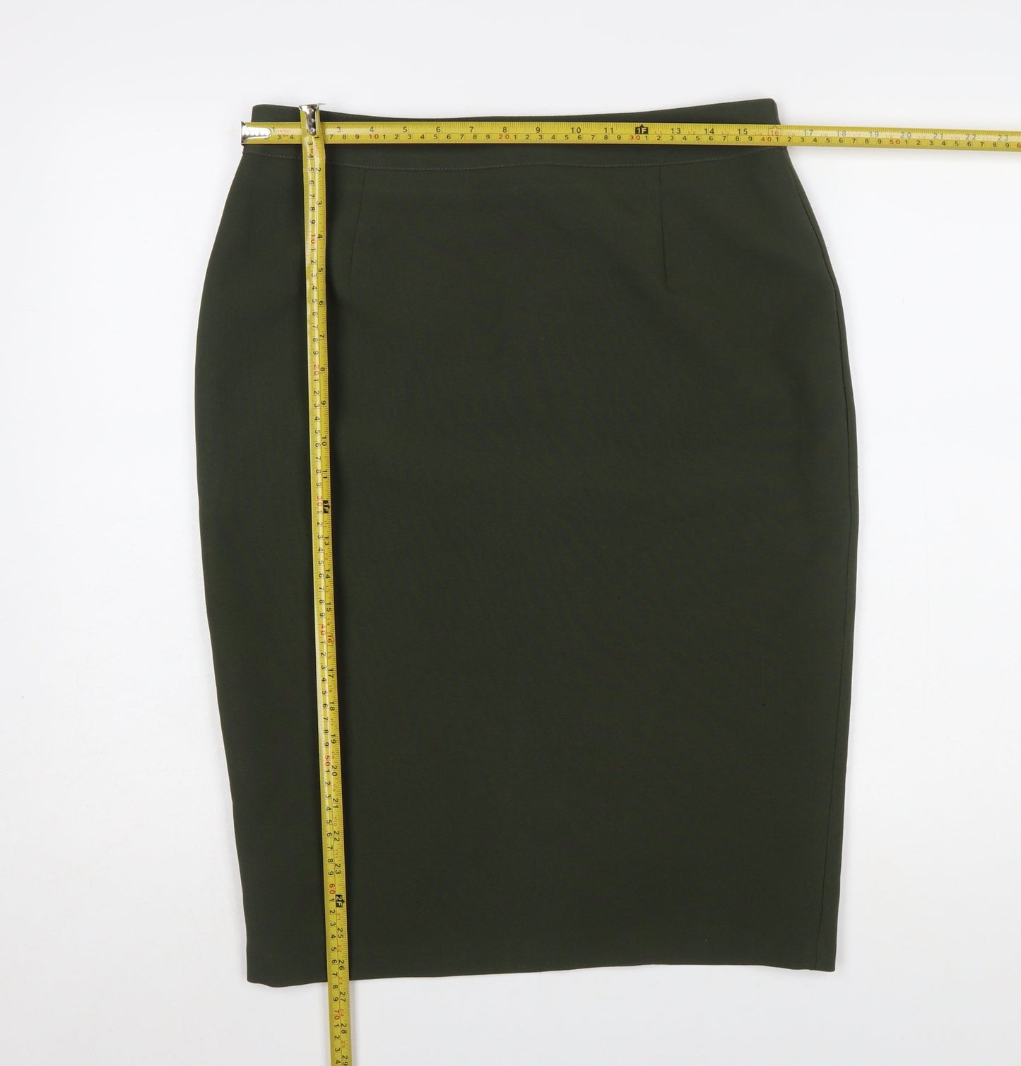 F&F Women’s Green Pencil Skirt Size 14 Stretch Zip Back