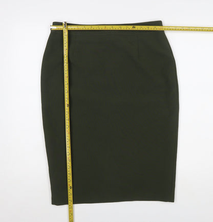 F&F Women’s Green Pencil Skirt Size 14 Stretch Zip Back