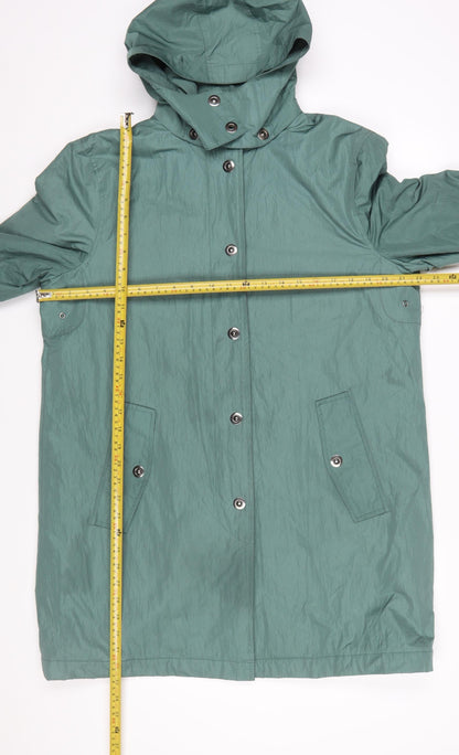 Four Seasons London Women's Green Hooded Long Rain Coat Size L