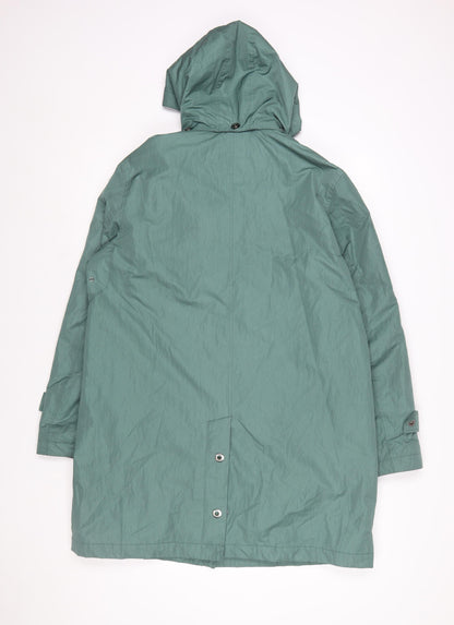 Four Seasons London Women's Green Hooded Long Rain Coat Size L