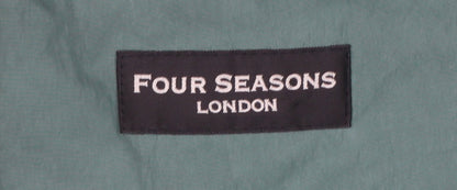 Four Seasons London Women's Green Hooded Long Rain Coat Size L