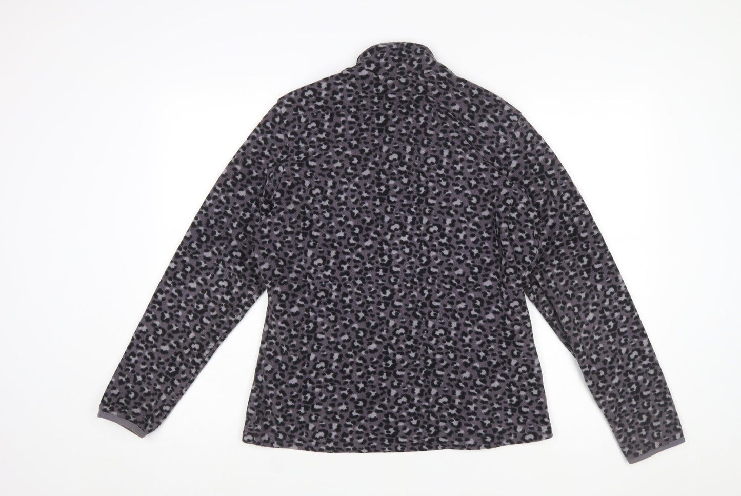Marks and Spencer Womens Grey Animal Print Fleece Zip Jacket Size 12